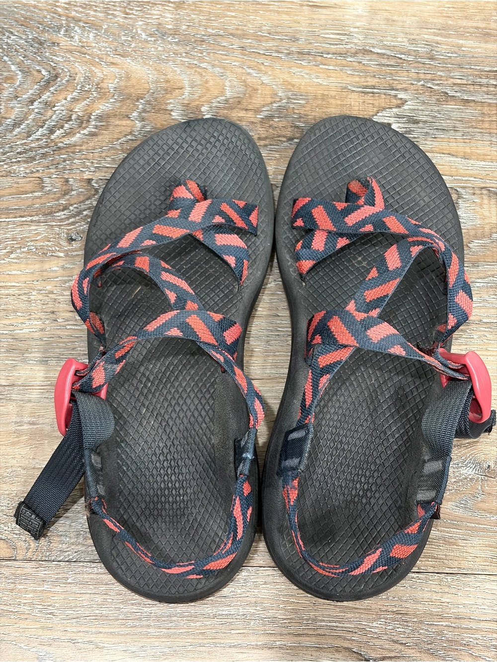 Chaco Women’s Navy & Coral Webbing Sandals, Size 10 - Picture 3 of 7